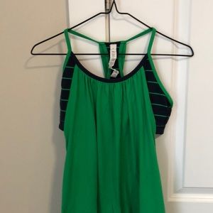 Lululemon No Limits Tank- Green/Navy, Size 8